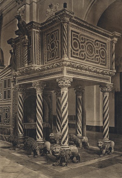Neapol: Ravello, Duomo, Ambona (zdjęcie czarno-białe) autorstwa Italian Photographer
