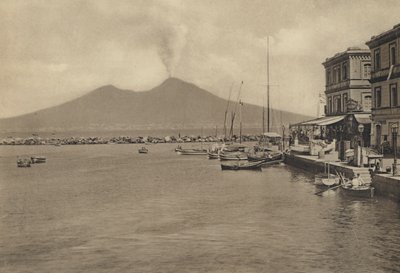Neapol: S Lucia Col Vesuvio (zdjęcie czarno-białe) autorstwa Italian Photographer
