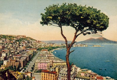 Neapol: Panorama zatoki z Wezuwiuszem (zdjęcie kolorowe) autorstwa Italian Photographer