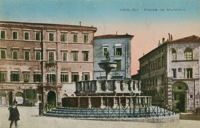 Perugia, Plac Ratuszowy, ok. 1910 autorstwa Italian Photographer