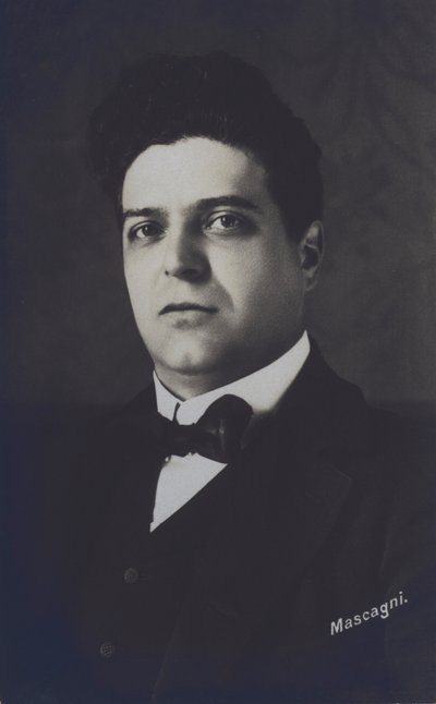 Pietro Mascagni, włoski kompozytor opery Cavalleria Rusticana (zdjęcie czarno-białe) autorstwa Italian Photographer