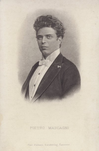 Pietro Mascagni, włoski kompozytor opery Cavalleria Rusticana (zdjęcie czarno-białe) autorstwa Italian Photographer