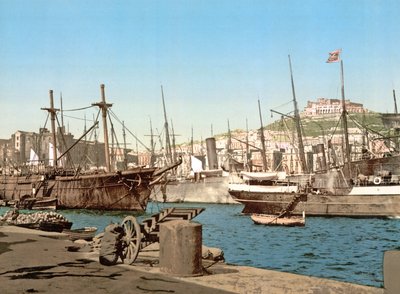 Port w Neapolu, wyd. ok. 1891 autorstwa Italian Photographer