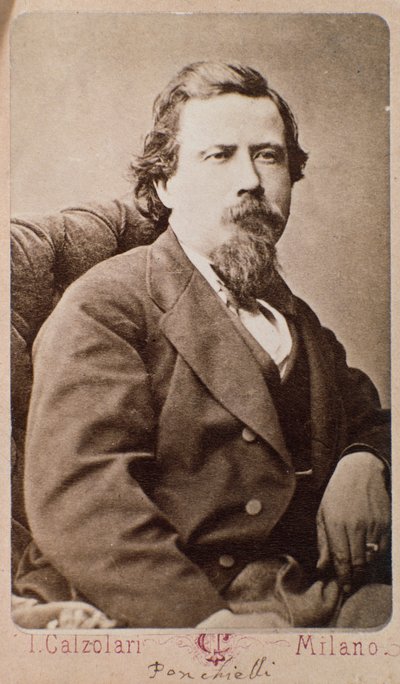 Portret Amilcare Ponchielli (1834-1885) włoskiego kompozytora autorstwa Italian Photographer