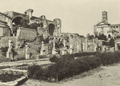 Forum Romanum, bazylika Konstantyna, świątynia Romulusa i dom dziewic westalek autorstwa Italian Photographer