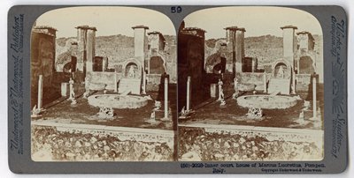 Dom Marka Lukrecjusza, Pompeje, z The Underwood Travel Library, 1895 (zdjęcie w sepii) autorstwa Italian Photographer