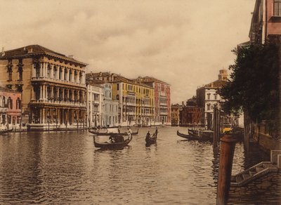Venezia / Wenecja: Canal Grande e Palazzo Browning (kolorowe zdjęcie) autorstwa Italian Photographer