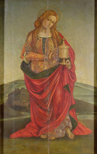 Święta kobieta z kielichem, prawdopodobnie Maria Magdalena, prawdopodobnie XVI w. (panel) autorstwa Italian School