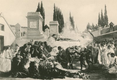 Pogrzeb na Ustrinum (wklęsłodruk) autorstwa Italian School