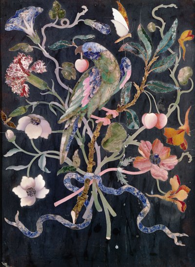 Papuga w bukiecie (pietra dura) autorstwa Italian School