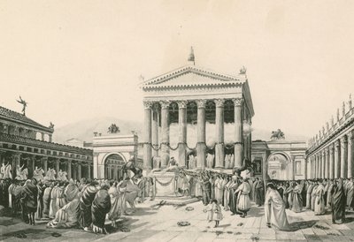 Ofiara dla Jowisza na Forum Obywatelskim (wklęsłodruk) autorstwa Italian School