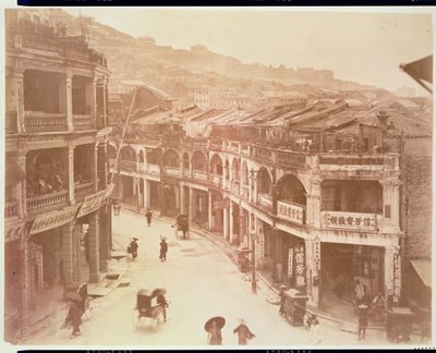 Ulica w Hongkongu (druk albumowy) autorstwa Italian School