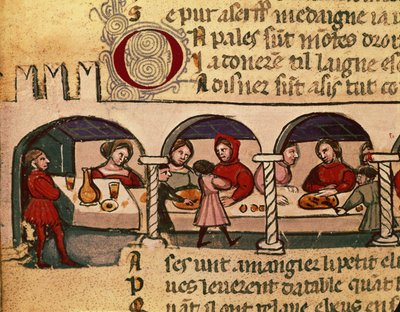 Posiłek w karczmie, z Codex Entree dEspagne autorstwa Italian School