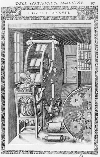 Strona z książki „Le divers et artificiose machine” autorstwa Italian School
