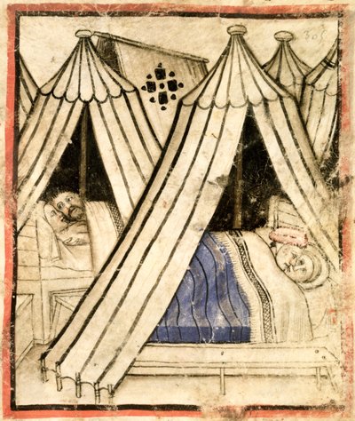 Dodaj 15277 f.51 Izraelici oddają się niemoralności seksualnej z Moabitkami w swoich namiotach, ok. 1350-99 (welum) autorstwa Italian School