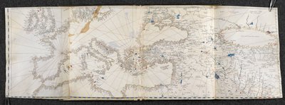 Dodać. 21592, f.1r Mapa Europy i Azji. Portolano na dwudziestu jeden mapach krajów obu półkul (welum) autorstwa Italian School