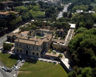 Widok z lotu ptaka Villa Giulia w Rzymie, Włochy autorstwa Italian School