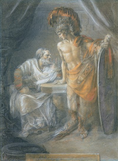Alcybiades upomniany przez Sokratesa, c.1780 autorstwa Italian School