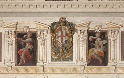 Figury alegoryczne i herb rodziny Marino autorstwa Italian School