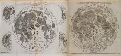 Almagestum novvum astronomaiam veterem novamque complectens observationibus aliorum, et propriis nouisque theorematibus, problematibus, ac tabulis pomotam, ok. 1660 (druk) autorstwa Italian School
