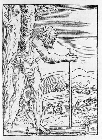 Indiański Taino rozpala ogień, pocierając dwa kawałki drewna. Rycina z „”Nawigacjii i Viaggi”” Giovanniego Battisty Ramusio (1485-1557), tom. III, Wenecja 1565. autorstwa Italian School