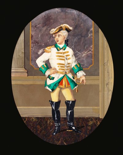 Włoski panel pietre dure przedstawiający dżentelmena (pietre dura) autorstwa Italian School
