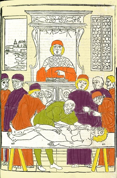 Rozcięcie anatomiczne. Grawerowanie z Treat of Medicine Gerolamo Cardano (Cardano) (Cardanus Hieronymus), Florencja autorstwa Italian School