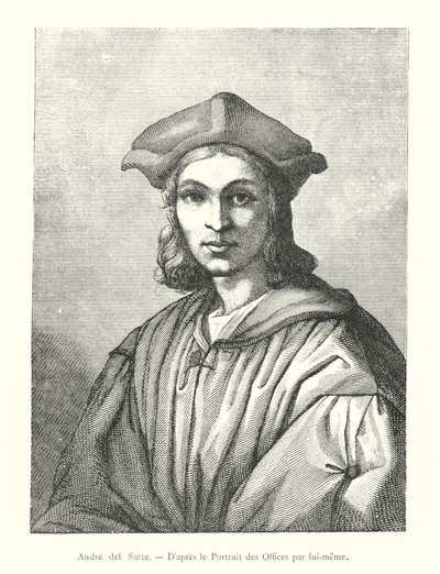Andre del Sarte, Po portretie Uffizi przez samego siebie (grafika) autorstwa Italian School