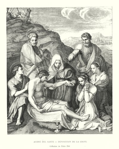 Andre del Sarte, Złożenie z Krzyża, Kolekcja Pałacu Pitti (rycina) autorstwa Italian School