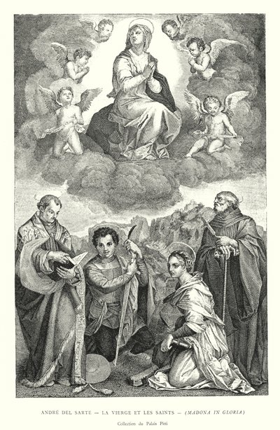 Andre del Sarte, Dziewica i święci, Madonna in Gloria, Kolekcja Pałacu Pitti (rycina) autorstwa Italian School