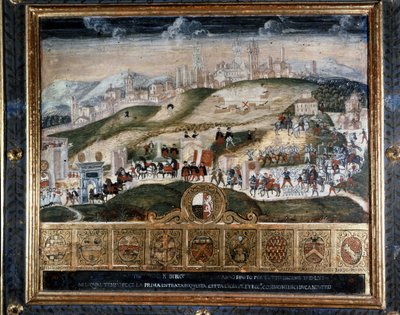 Przybycie do Sieny Kosima I Medyceusza (1389 - 1464) - Archiwum Narodowe, Siena. autorstwa Italian School