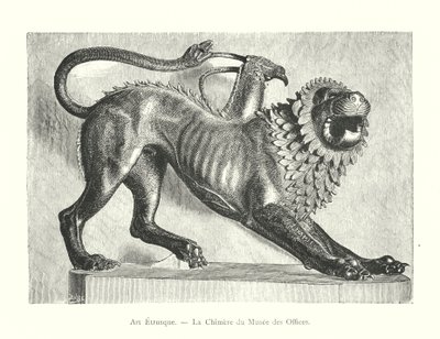 Sztuka etruska, Chimera Muzeum Uffizi (rycina) autorstwa Italian School