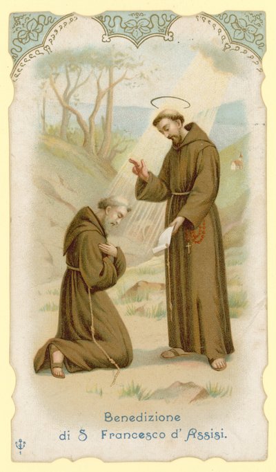 Błogosławieństwo św. Franciszka z Asyżu autorstwa Italian School