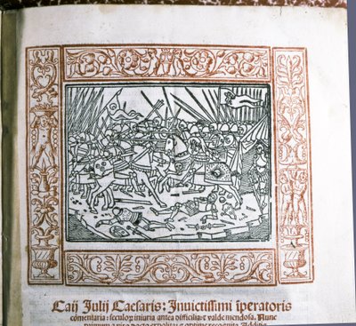 Cezar Gajusz Juliusz: Ilustracja z "Commentarii de Bello Gallico" Cezara, ok. 15..., ok. 1511 (miniatura) autorstwa Italian School