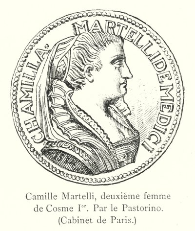 Camille Martelli, druga żona Cosimo I, By Pastorino, Cabinet de Paris (rycina) autorstwa Italian School