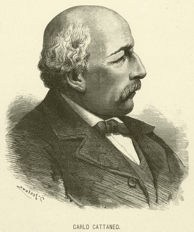 Carlo Cattaneo (grawerunek) autorstwa Italian School