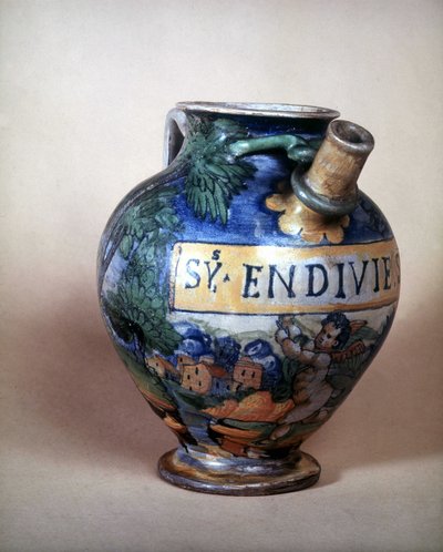 Ceramiczny dzbanek firmy Urbin. XVI wiek.Museo del Castello. Mediolan autorstwa Italian School