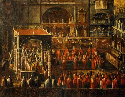 Ceremonia w bazylice św. Marka w Wenecji, obraz anonimowego artysty, Włochy autorstwa Italian School
