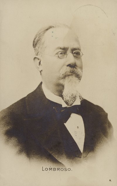 Cesare Lombroso (1835-1909), włoski lekarz i kryminolog autorstwa Italian School