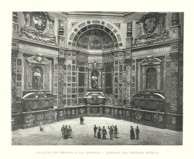 Kaplica Medyceuszy w San Lorenzo, Grób Ostatnich Medyceuszy (rycina) autorstwa Italian School