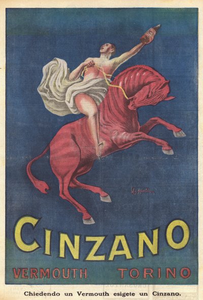 Cinzano Vermouth Turyn (kolorowa litografia) autorstwa Italian School