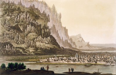 Miasto Jakuck nad rzeką Leną, wschodnia Syberia, ok. 1820-30s autorstwa Italian School