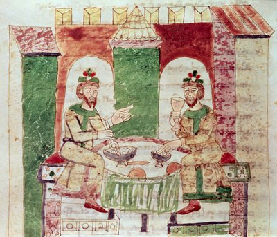 Codex 142 Livre 16 Rozdział 4 Tablica bogatych, z De Universo Rabana Maurusa (ok. 780-856) 1023 autorstwa Italian School
