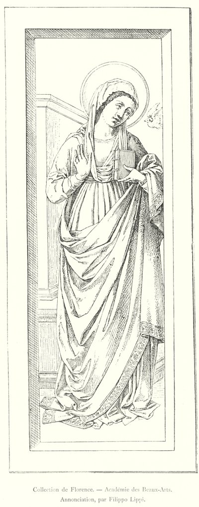 Kolekcja Florencji, Akademia Sztuk Pięknych, Zwiastowanie, autorstwa Filippo Lippi (grafika) autorstwa Italian School
