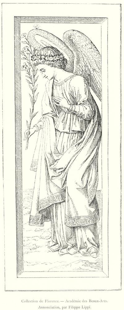 Kolekcja Florencji, Akademia Sztuk Pięknych, Zwiastowanie, autorstwa Filippo Lippi (grafika) autorstwa Italian School