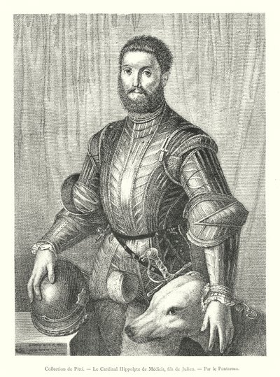 Kolekcja Pitti, kardynała Hippolyte de Medici, syna Juliena, By Pontormo (rycina) autorstwa Italian School