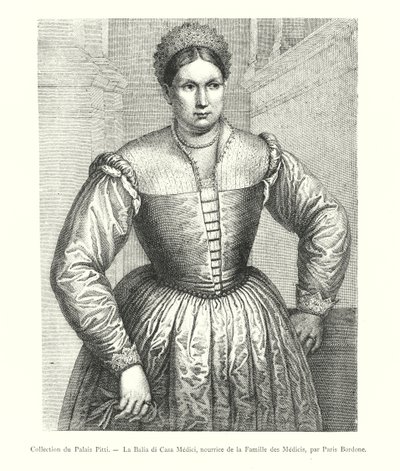 Kolekcja Pałacu Pitti, La Balia di Casa Medici, pielęgniarki rodziny Medicis, autorstwa Paris Bordone (rycina) autorstwa Italian School