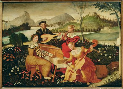 Koncert w kraju: muzyka instrumentalna ... (obraz na płótnie) autorstwa Italian School