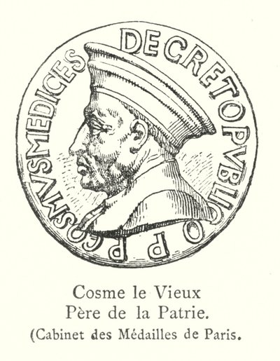 Cosimo Starszy, Ojciec Ojczyzny, Gabinet Medali Paryskich (grafika) autorstwa Italian School