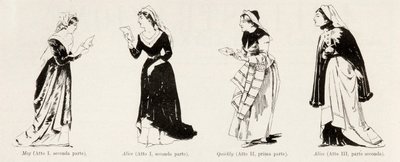 Kostiumy z opery Falstaff Verdiego, z LIllustrazione Italiana, XX, N. 8, 19 lutego 1893 autorstwa Italian School